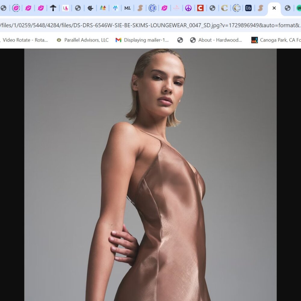 SKIMS Satin Slip Dress in Bronze